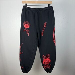 Sus Boy Lil Peep Black Sweatpants Sweats Punk Grunge Black Double Sided Small